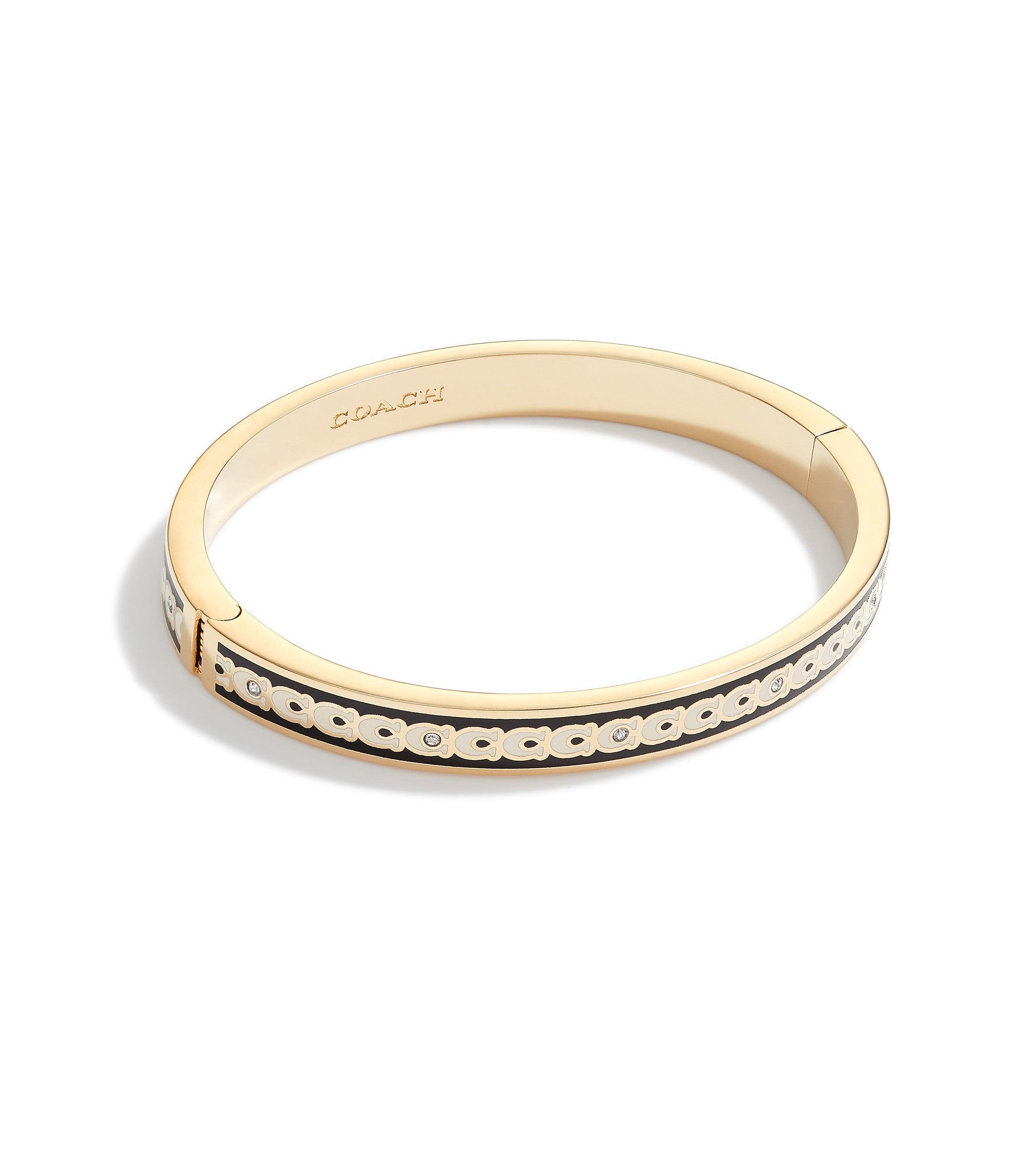 408100gld-signature bangle bracelet-black/white