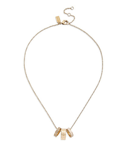 Signature Rondelle Pendant Necklace-408103GLD-White/Gold