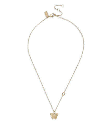 Butterfly Pendant Necklace-425022GLD-Crystal/Rhodium