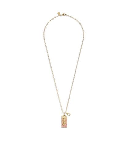 427803gld-signature pave tag pendant necklace-pink