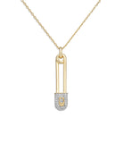 437809two-signature pin pendant necklace-twotone