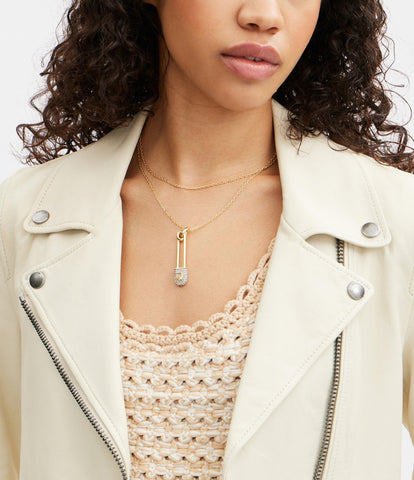 437809two-signature pin pendant necklace-twotone