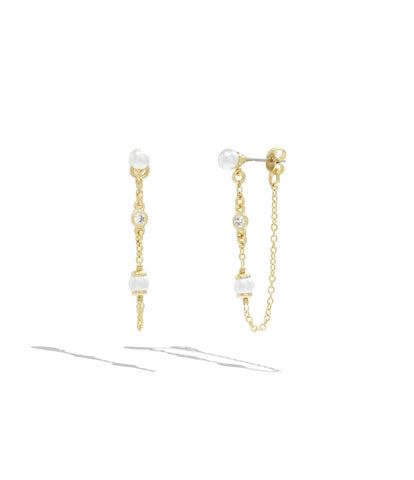 437810gld-pearl swag chain earrings-pearl