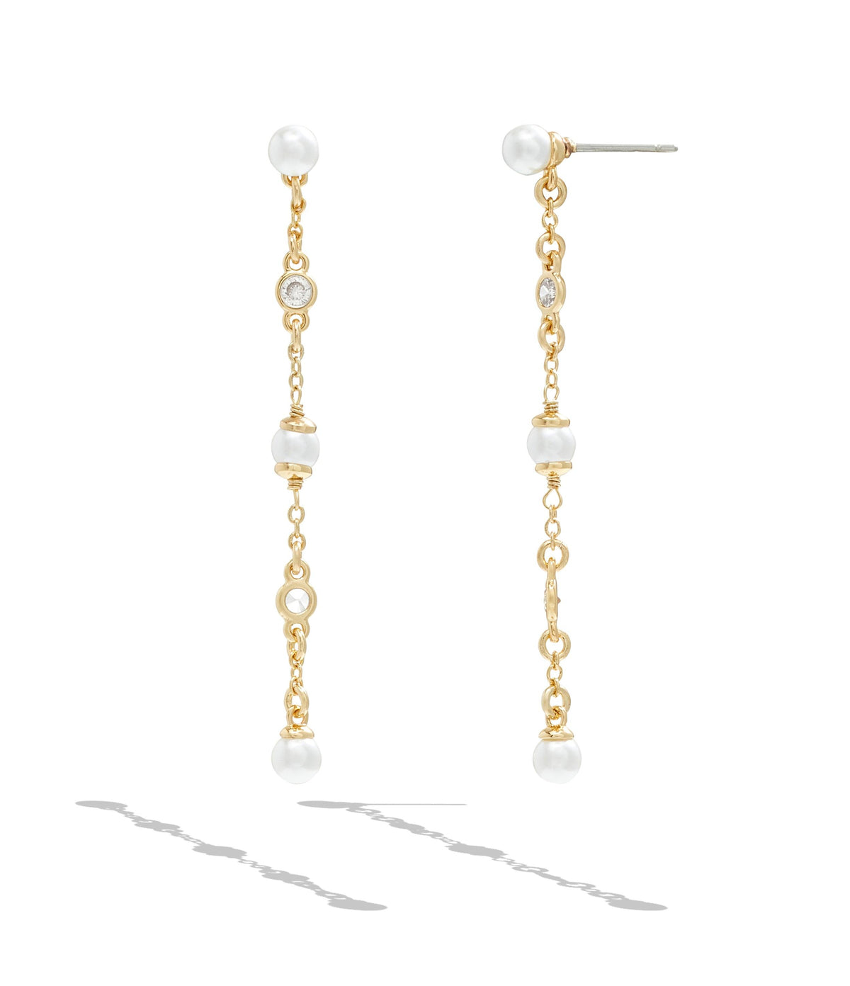 437812gld-pearl linear earrings-pearl