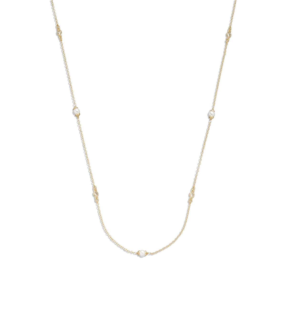 437814gld-pearl station necklace-pearl