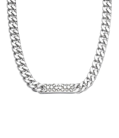 437834rho-quilted signature link bracelet-rhodium