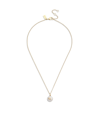 440611gld-signature coin pearl pendant necklace-pearl