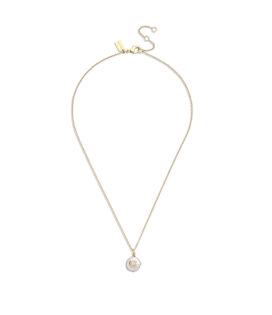 440611gld-signature coin pearl pendant necklace-pearl