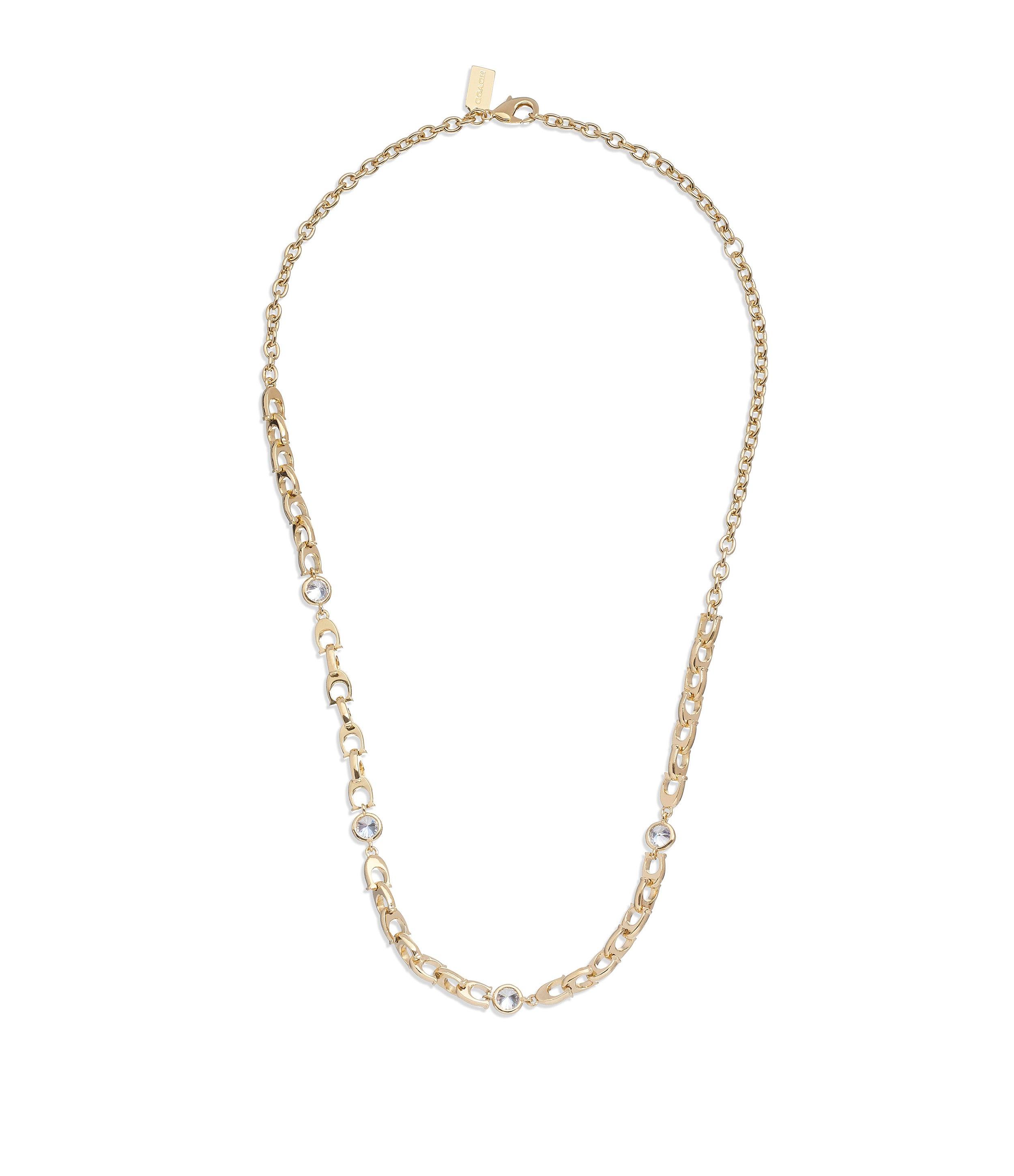 440612gld-signature link collar necklace-gold