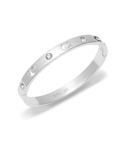 440616rho-signature stone bangle bracelet-rhodium