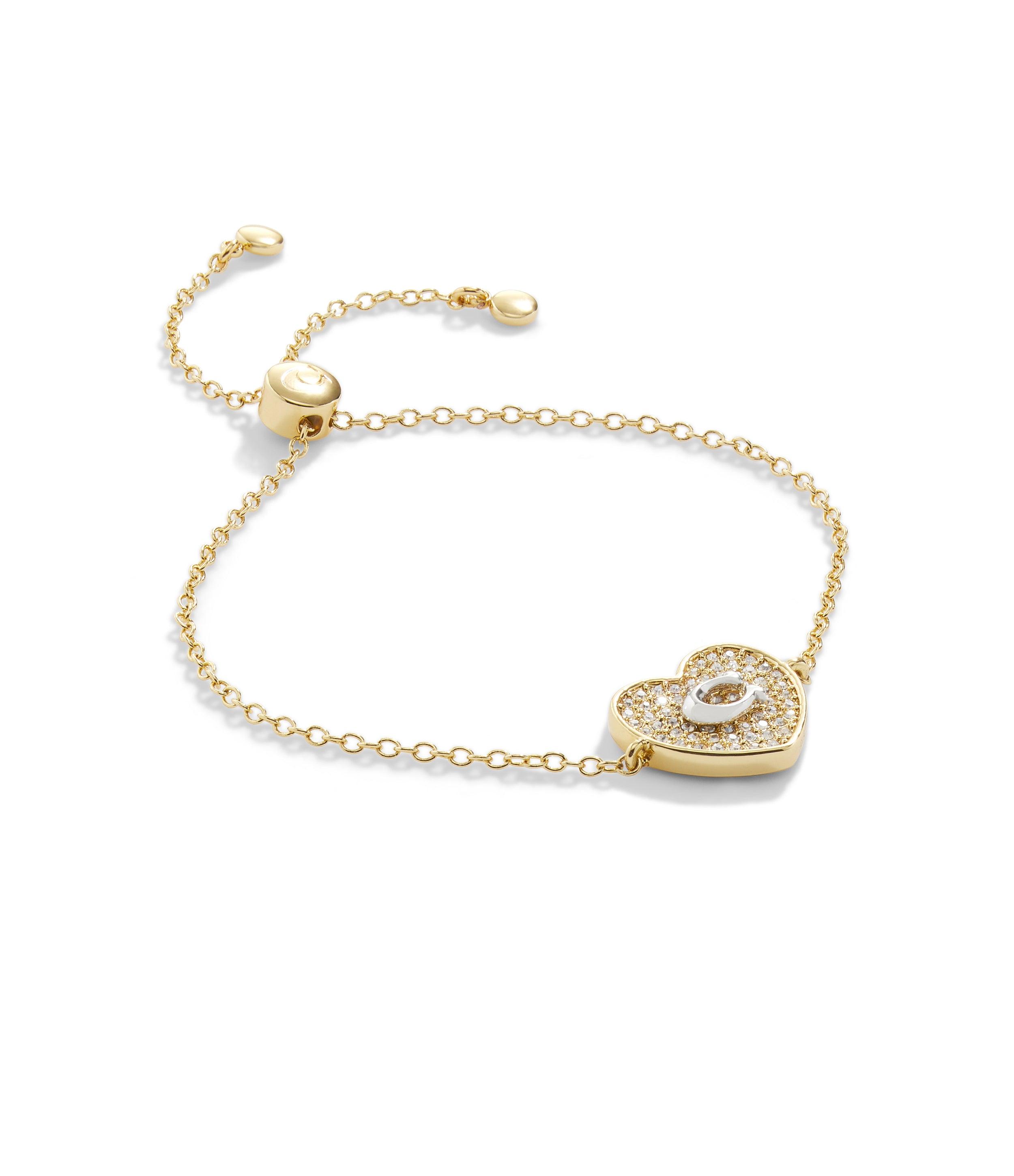 440617gld-signature heart slider bracelet-golden shadow