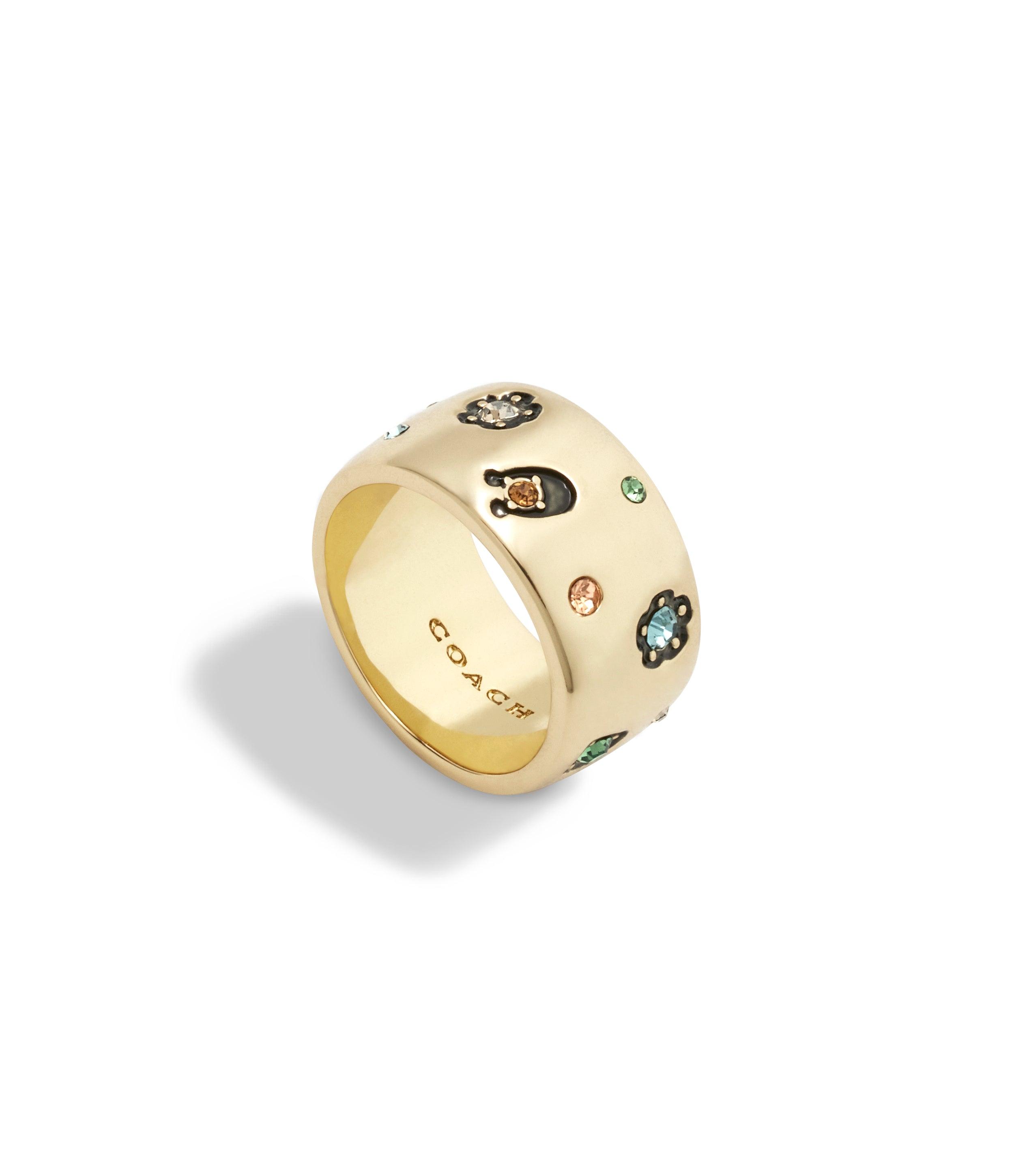 Signature Gem Band Ring-448344GLD-Multi/Gold