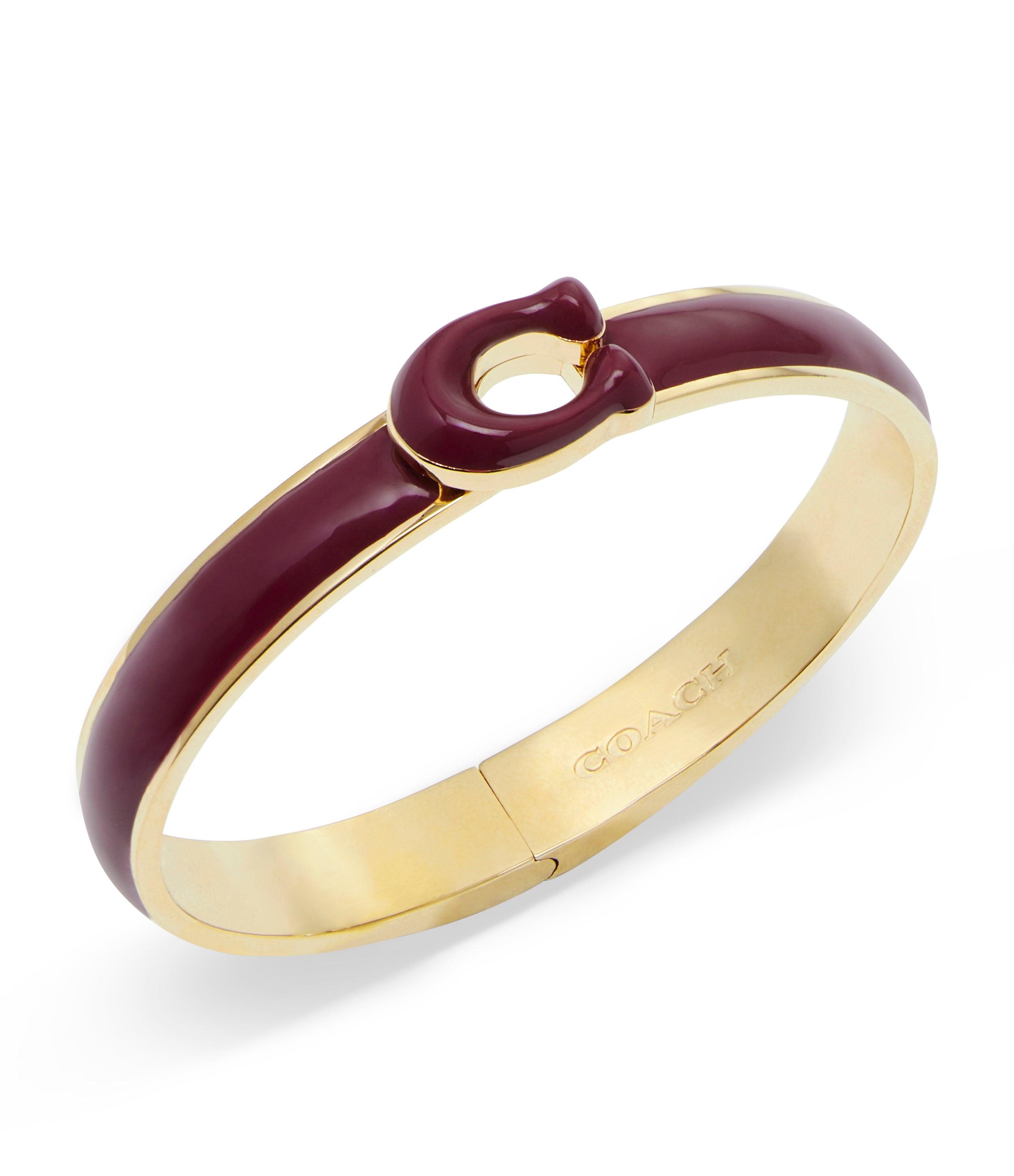 Signature Tabby Bangle Bracelet-448361GLD-Red/Gold