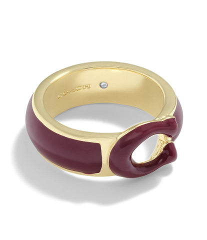 Signature Tabby Band Ring-448365GLD-Red/Gold