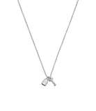Signature Lock & Key Charm Pendant Necklace-448383RHO-Rhodium
