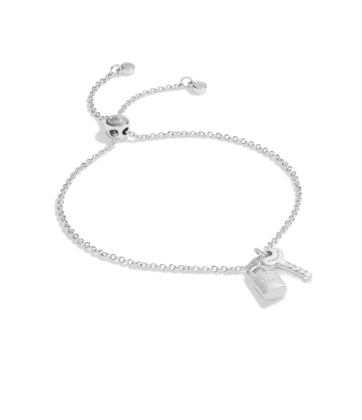 Signature Charm Slider Bracelet-448384RHO-Rhodium