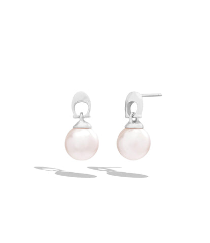 Signature Bead Drop Earrings-448394RHO-Pink/Rhodium