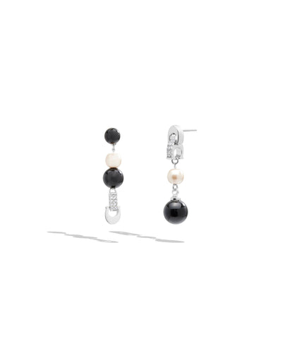 Signature Mixed Linear Earrings-448398RHO-Multi/Rhodium