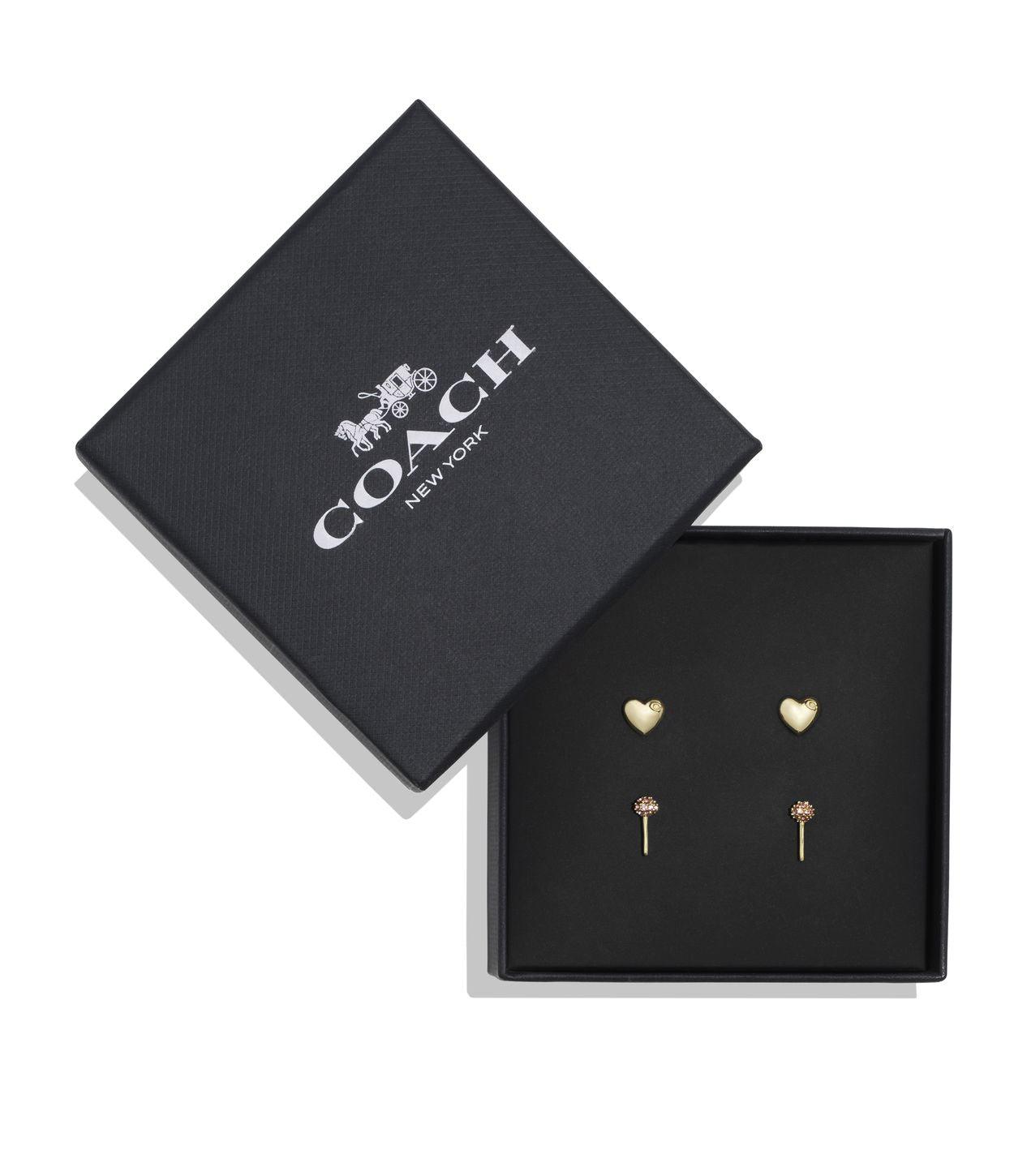 Signature Heart Lollipop Stud Earring Set-450353GLD-Multi/Gold