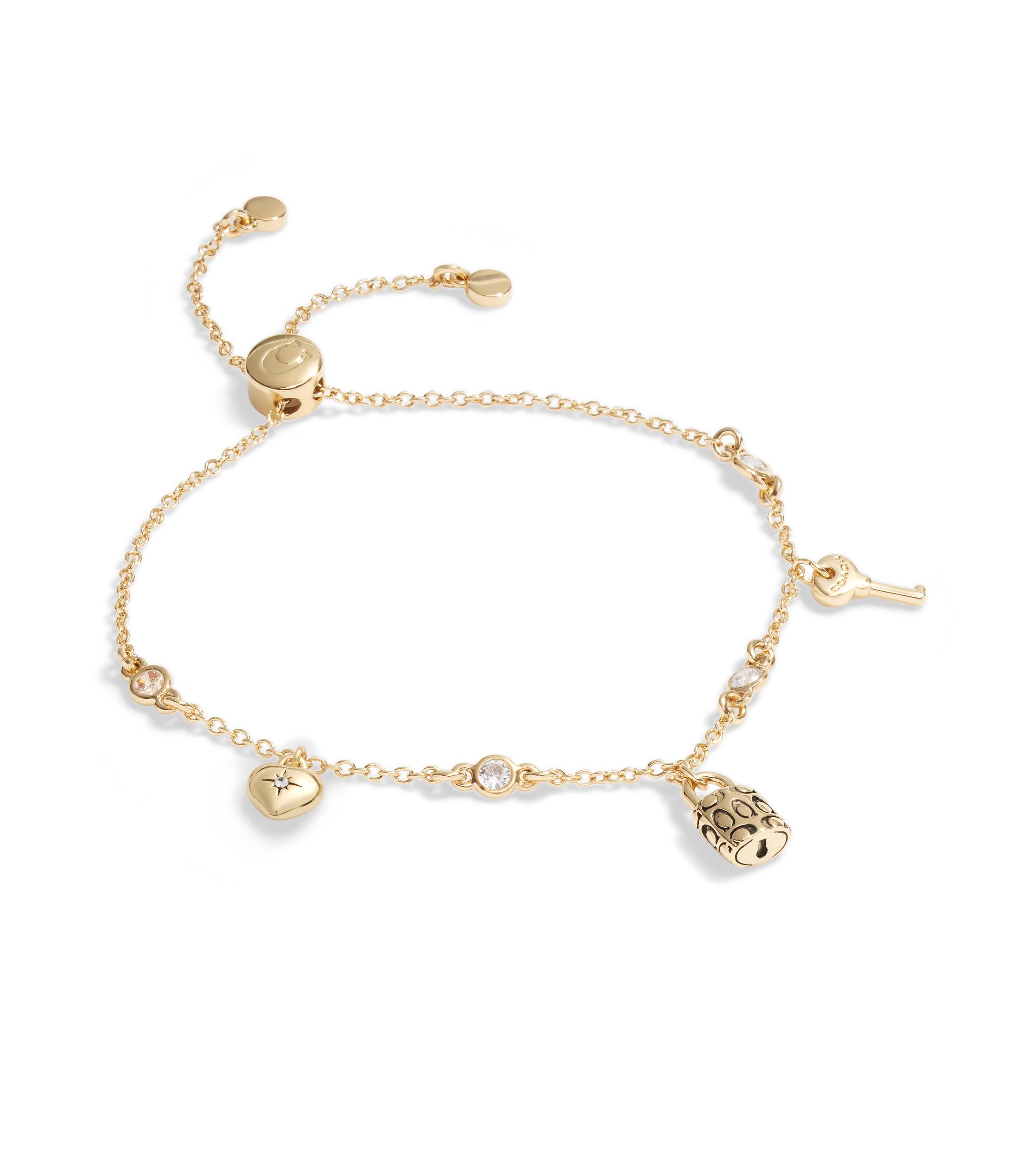 Iconic Charm Slider Bracelet-450410GLD-Shiny Gold