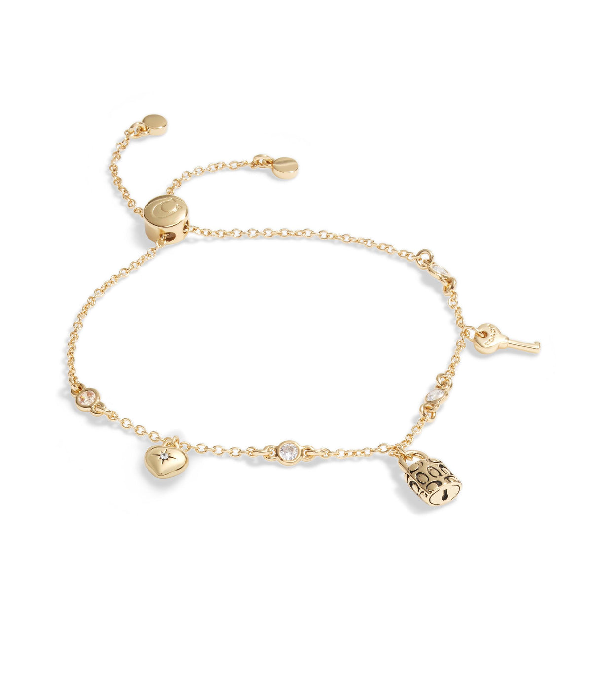 Iconic Charm Slider Bracelet-450410GLD-Shiny Gold