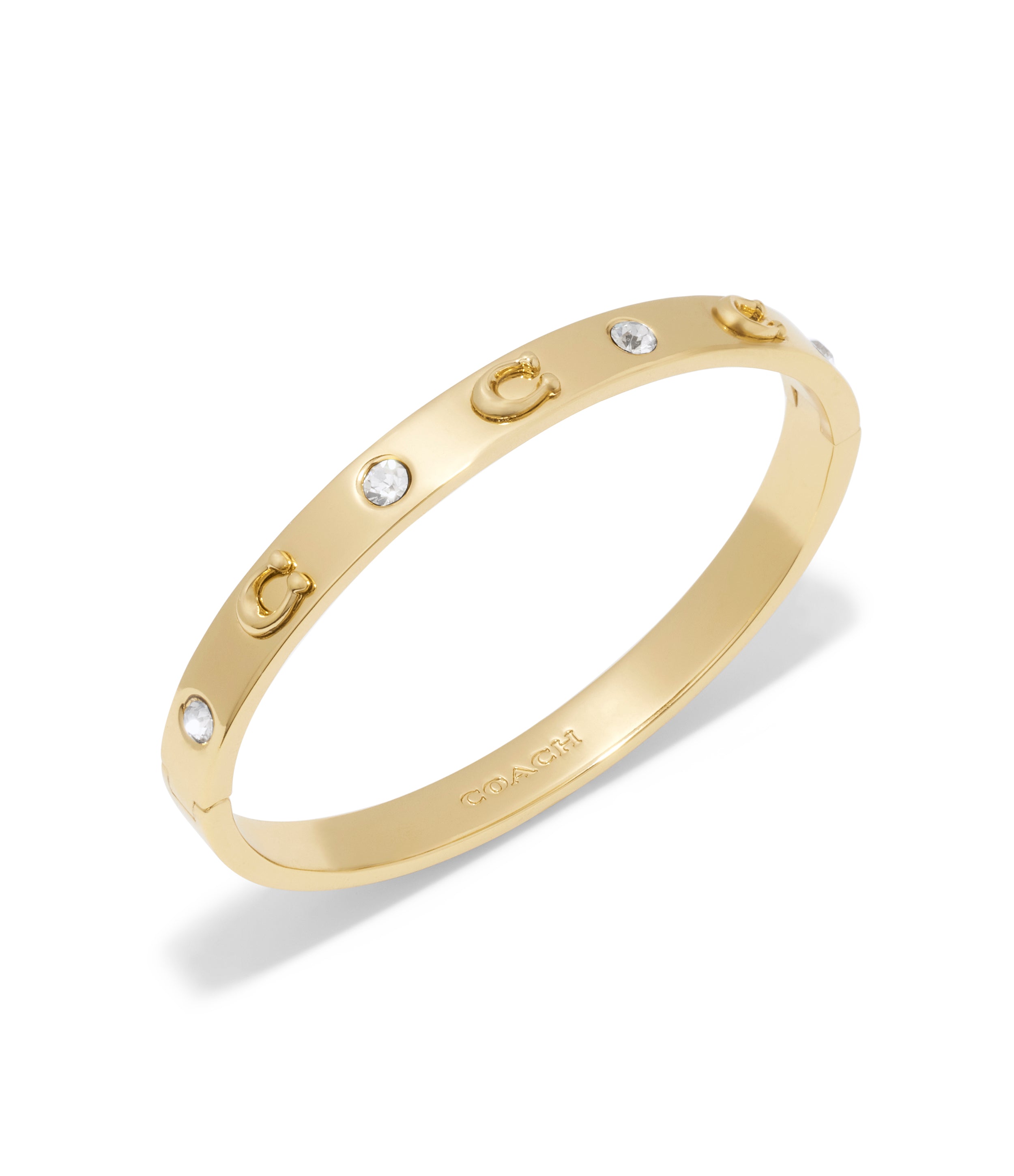 Signature Stone Bangle Boxed Bracelet-37455892Gld-Gold