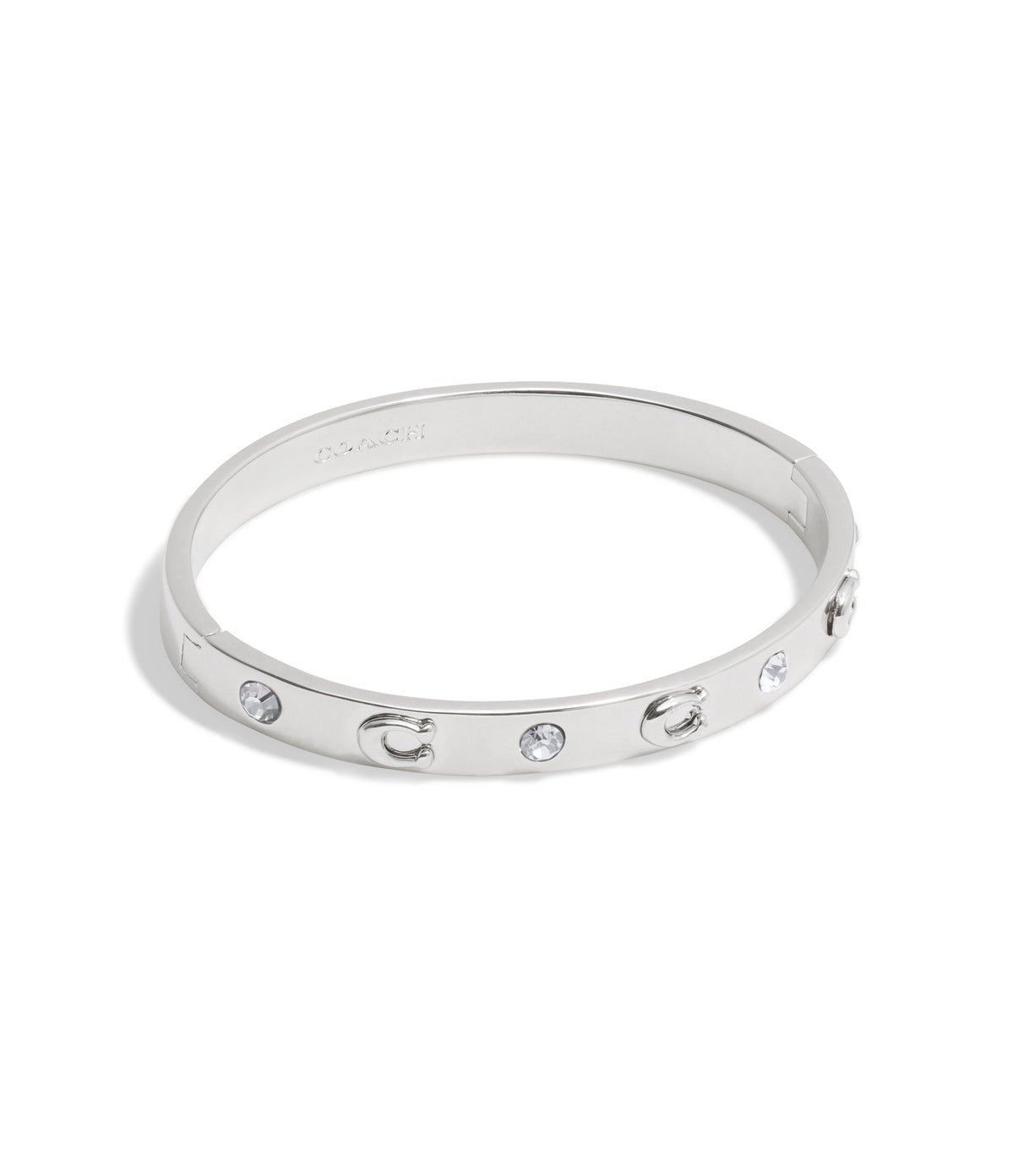 Signature Stone Bangle Boxed Bracelet-37455892Rho-Rhodium