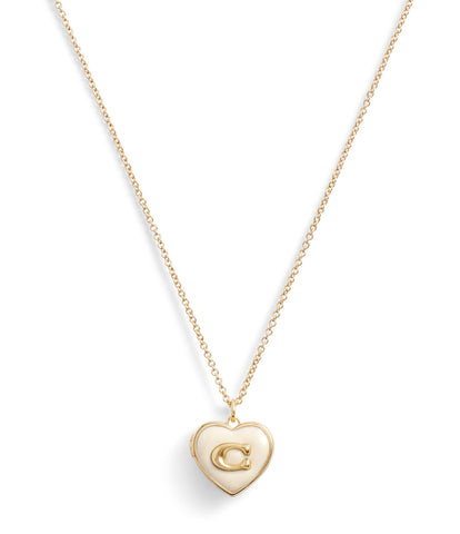 Signature Heart Locket Boxed Necklace-37463846Gld-Chalk