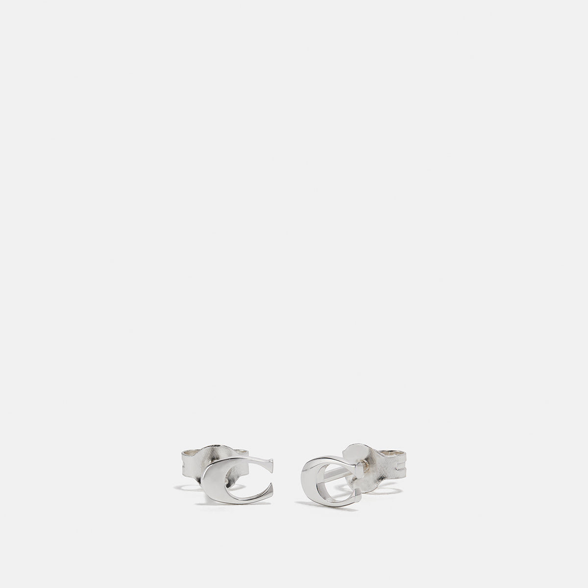 COACH-Signature Stud Earrings-39365-Silver