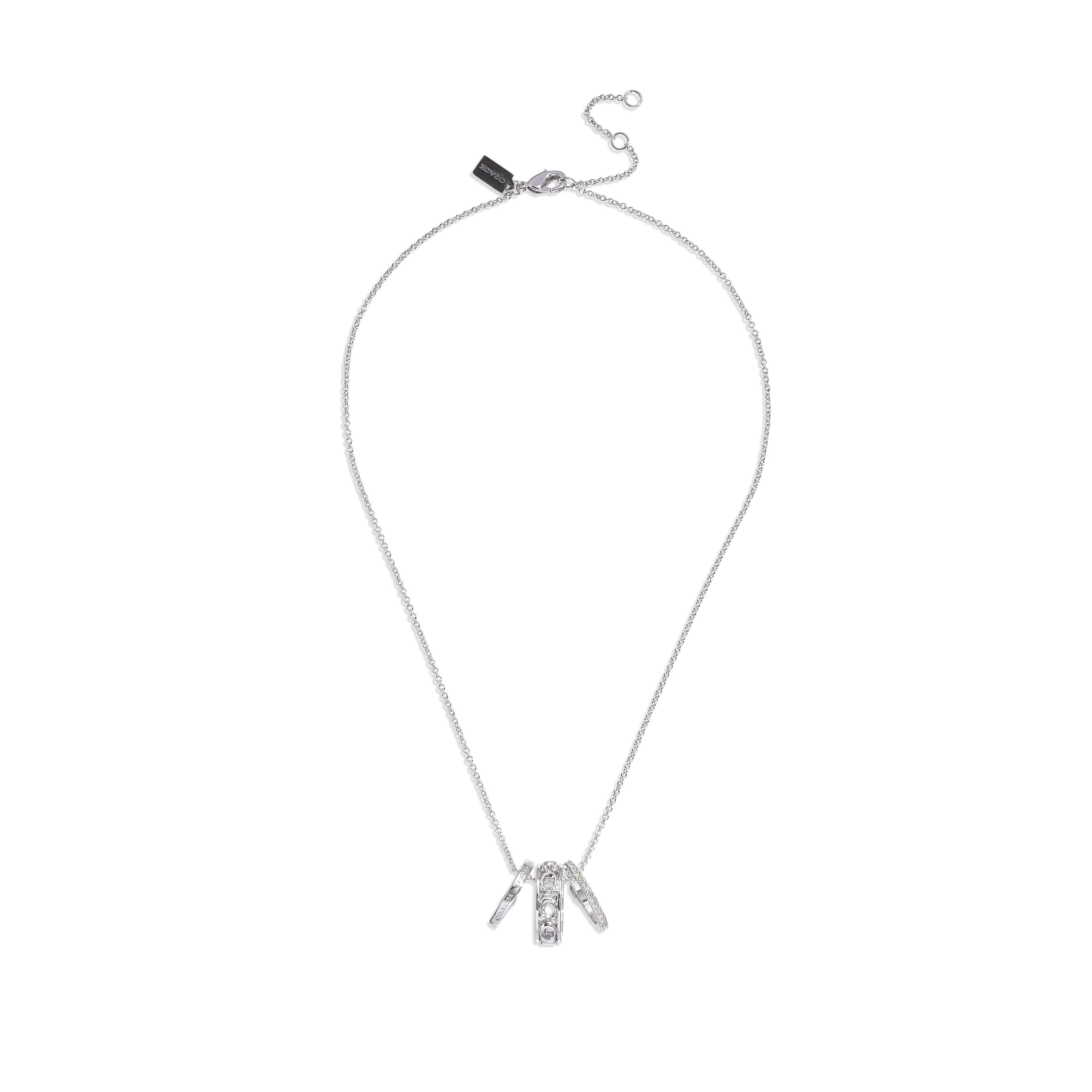 Signature Openwork Pendant Necklace-422694RHD-Rhodium