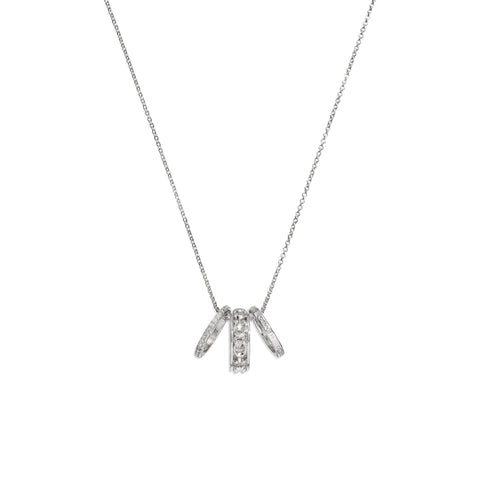 Signature Openwork Pendant Necklace-422694RHD-Rhodium