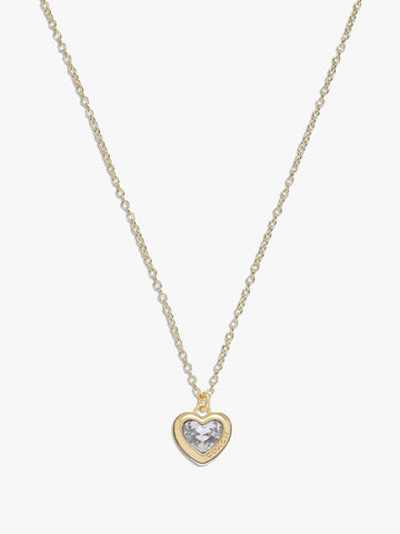 Heart Pendant Necklace-422735GLD-Crystal