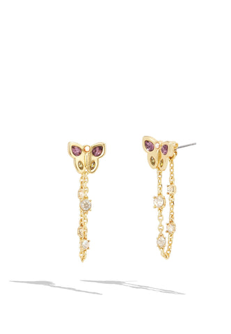 Front back butterfyl earring-429299GLD-Multi/Gold