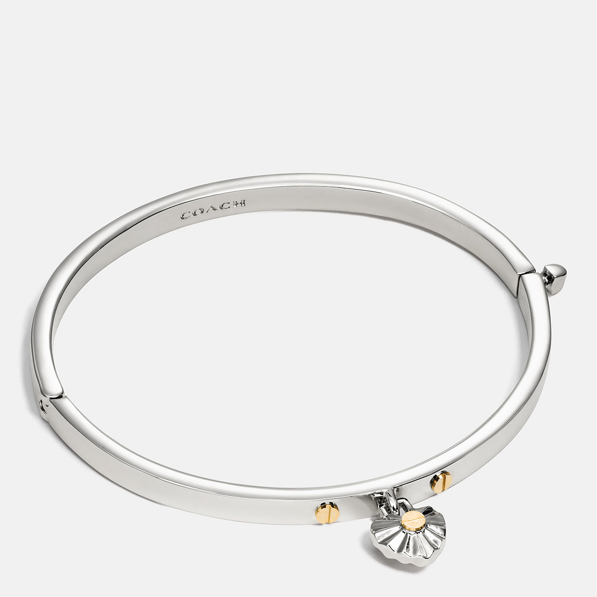 COACH-Daisy Rivet Heart Hinged Bangle-58465-SV/MC