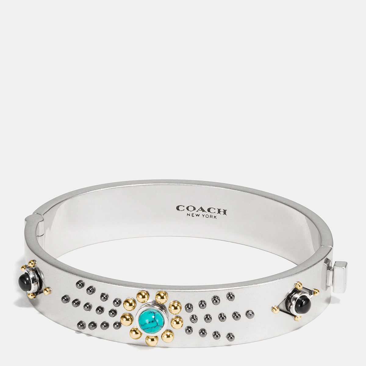 COACH-Western Rivets Hinged Bangle-58477-SV/MULTICOLOR