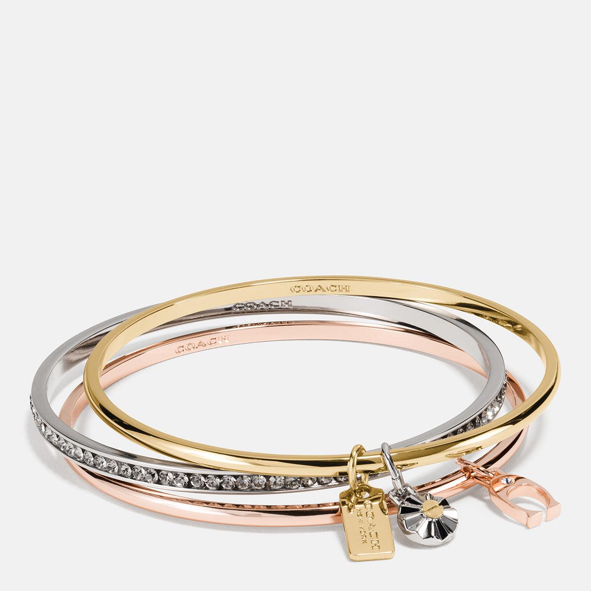 COACH-Coach Signature Bangle Set-58756-GDL5H