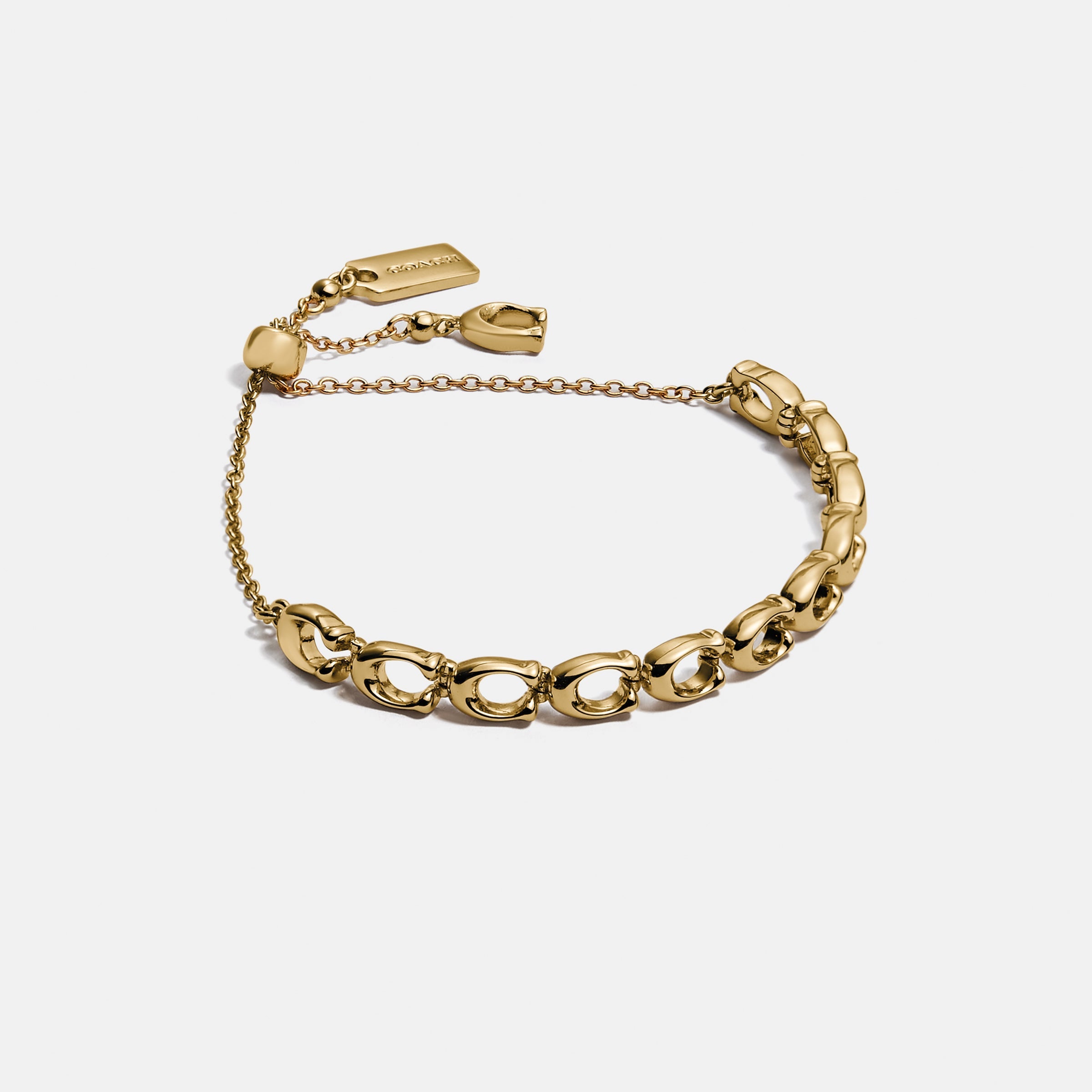 COACH-Signature Link Friendship Slider Bracelet-6290-GLD