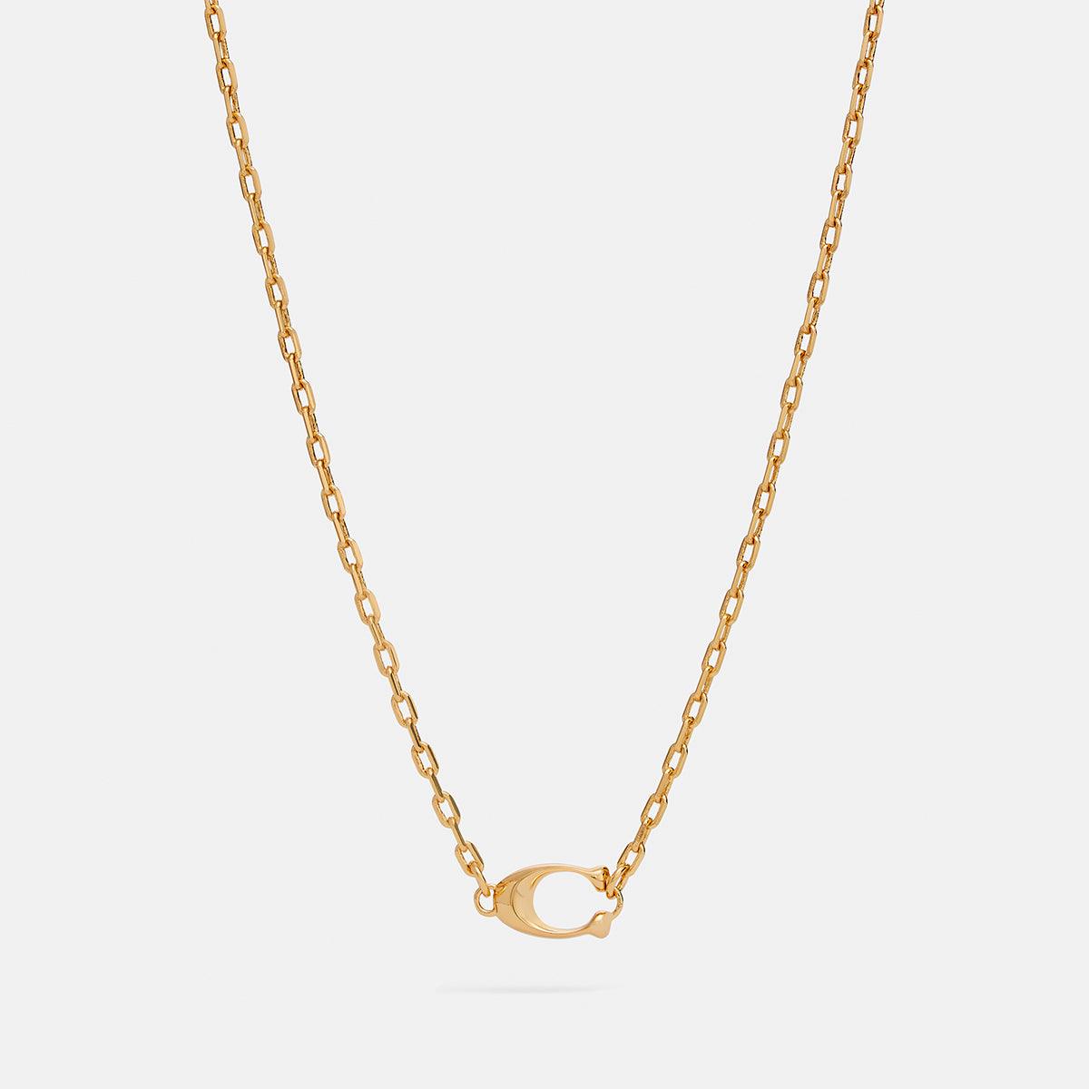 COACH-Bubble Signature Pendant Necklace-69601-Gold