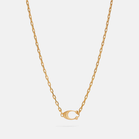 COACH-Bubble Signature Pendant Necklace-69601-Gold