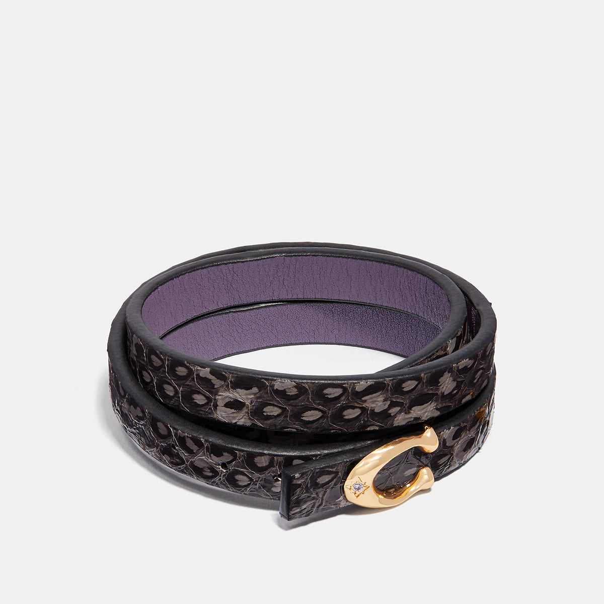 COACH-Signature Bracelet In Snakeskin-74065-GDGRM