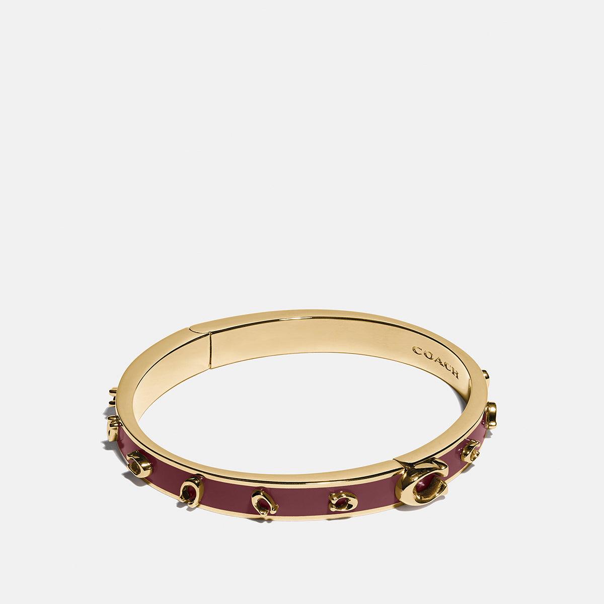 Coach-Pegged Signature Bangle-88144-Gd/Wine