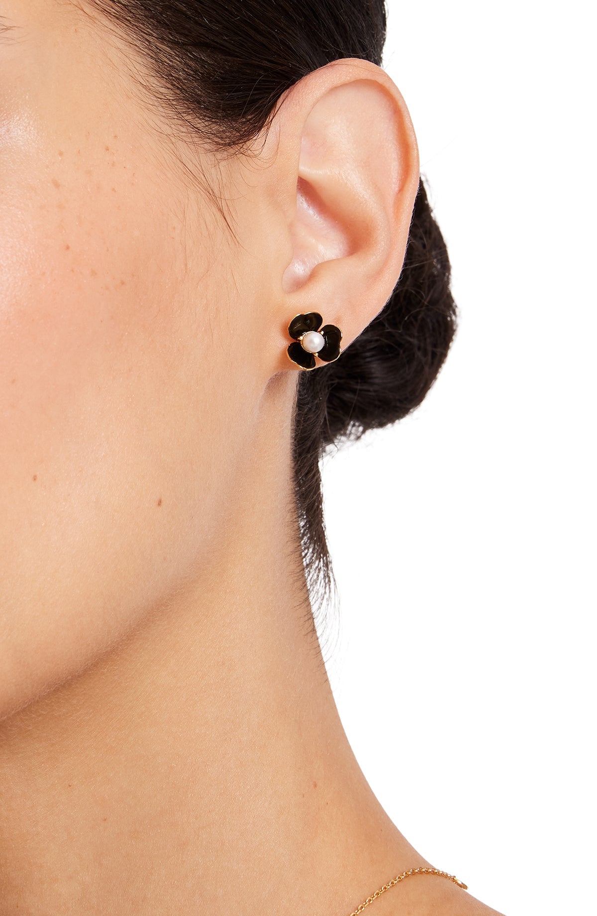 KD287-bouquet toss studs-Black/Gold