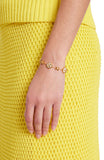 KD292-heritage bloom line bracelet-Cream/Gold