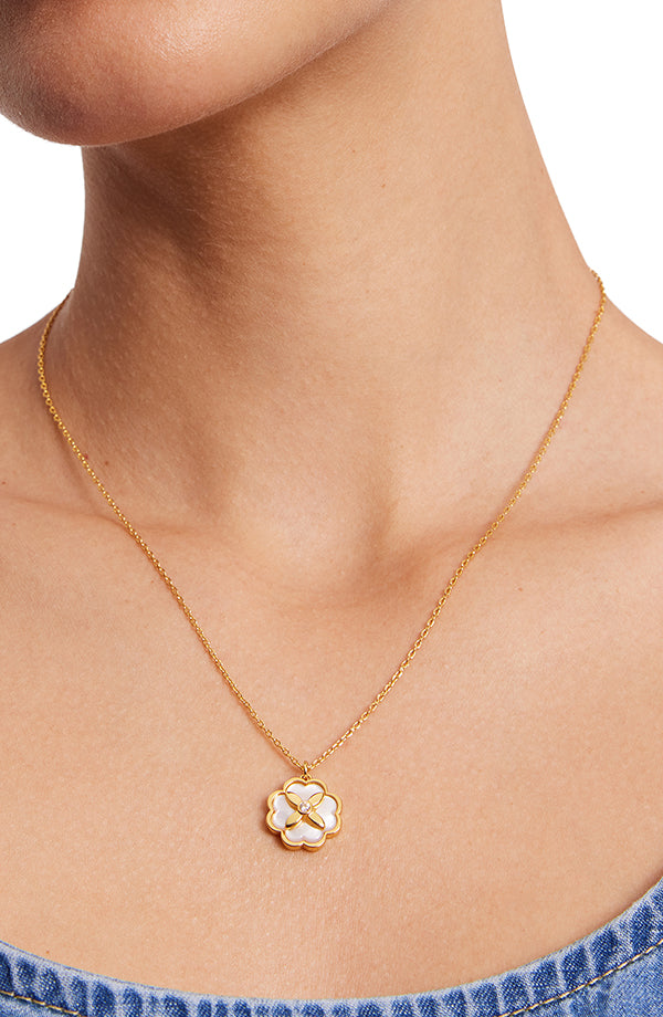 KD299-heritage bloom pendant-Cream/Gold