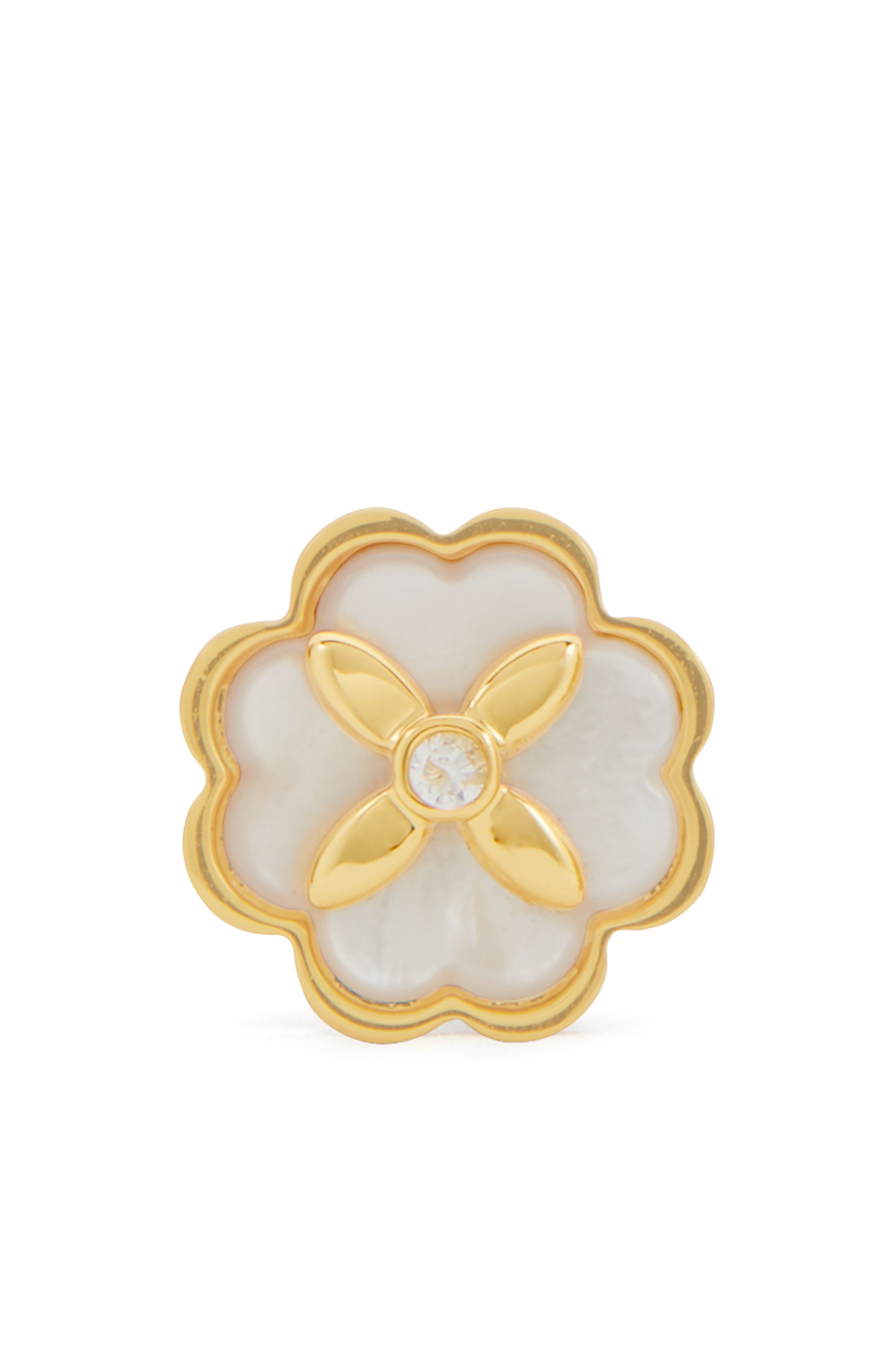 KD307-heritage bloom studs-Cream/Gold