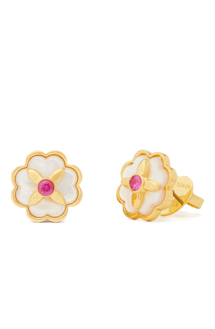 KD311-heritage bloom studs-Pink Ruby