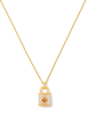 KD319-lock and spade mini pendant-White Gold