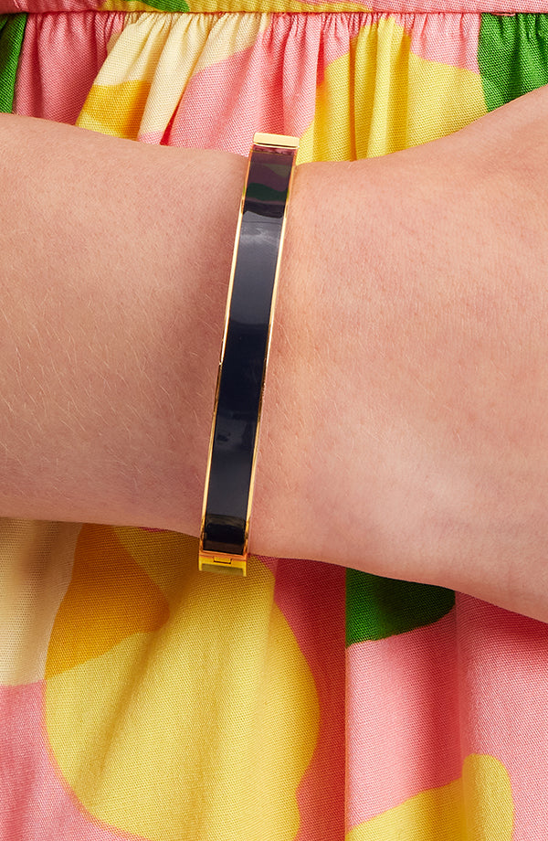 KD343-make waves thin idiom bangle-Navy