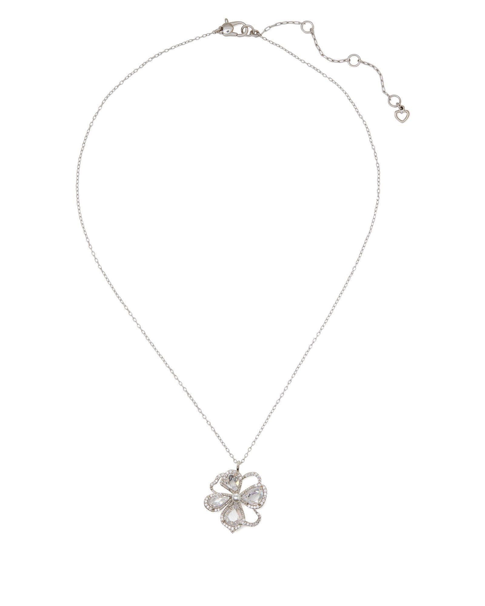 KD882-precious bloom mini pendant-Clear/Silver