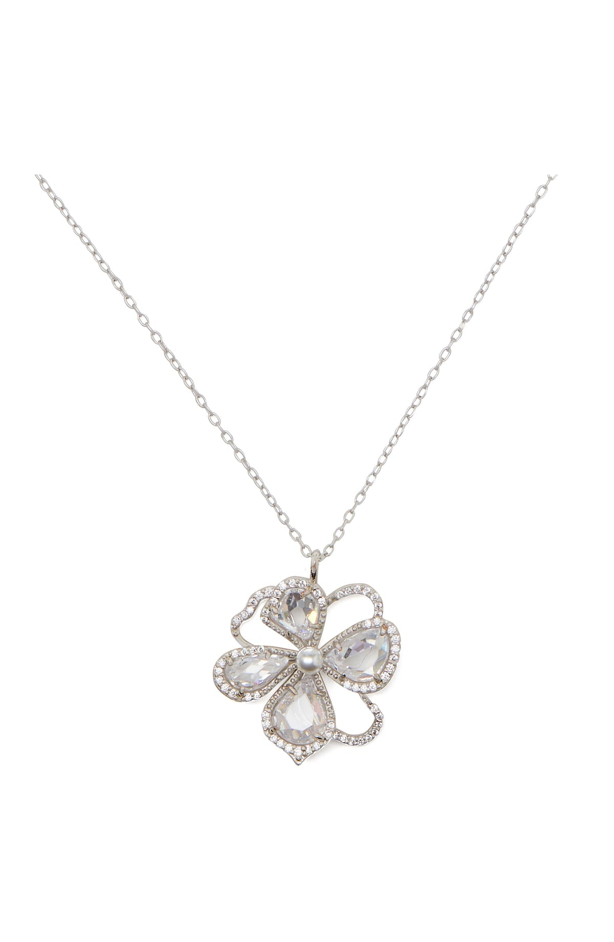 KD882-precious bloom mini pendant-Clear/Silver